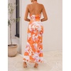 image:imageZESICA Womens Summer Floral Halter Neck Sleeveless Maxi DressTangerine