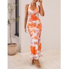 image:imageZESICA Womens Summer Floral Halter Neck Sleeveless Maxi DressTangerine