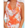 image:imageZESICA Womens Summer Floral Halter Neck Sleeveless Maxi DressTangerine