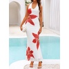 image:imageZESICA Womens Summer Floral Halter Neck Sleeveless Maxi DressWhite
