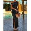 image:imageZESICA Womens Summer One Shoulder Floral Bodycon Midi DressesBlack