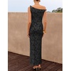 image:imageZESICA Womens Summer One Shoulder Floral Bodycon Midi DressesBlack
