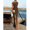 image:imageZESICA Womens Summer One Shoulder Floral Bodycon Midi DressesBrown