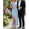 image:imageZESICA Womens Summer One Shoulder Floral Bodycon Midi DressesDustyblue