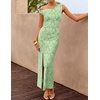 image:imageZESICA Womens Summer One Shoulder Floral Bodycon Midi DressesGreen