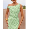 image:imageZESICA Womens Summer One Shoulder Floral Bodycon Midi DressesGreen