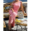 image:imageZESICA Womens Summer One Shoulder Floral Bodycon Midi DressesPink