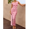 image:imageZESICA Womens Summer One Shoulder Floral Bodycon Midi DressesPink