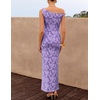 image:imageZESICA Womens Summer One Shoulder Floral Bodycon Midi DressesPurple