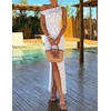image:imageZESICA Womens Summer One Shoulder Floral Bodycon Midi DressesWhite