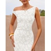 image:imageZESICA Womens Summer One Shoulder Floral Bodycon Midi DressesWhite