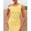 image:imageZESICA Womens Summer One Shoulder Floral Bodycon Midi DressesYellow