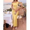 image:imageZESICA Womens Summer One Shoulder Floral Bodycon Midi DressesYellow