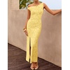 image:imageZESICA Womens Summer One Shoulder Floral Bodycon Midi DressesYellow