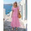 image:imageZESICA Womens Summer Short Puff Sleeve Flowy Tiered Midi DressPink