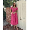 image:imageZESICA Womens Summer Short Puff Sleeve Flowy Tiered Midi DressRose