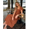 image:imageZESICA Womens Summer Short Puff Sleeve Flowy Tiered Midi DressRust