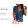image:imageZESICA Womens Summer Short Sleeve Lace V Neck Tops Fitted Cute Work ShirtsDusty Blue
