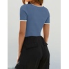 image:imageZESICA Womens Summer Short Sleeve Square Neck Business TopsDustyblue