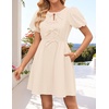 image:imageZESICA Womens Summer Short Sleeve Tie Front Mini DressApricot