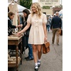 image:imageZESICA Womens Summer Short Sleeve Tie Front Mini DressApricot
