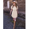 image:imageZESICA Womens Summer Short Sleeve Tie Front Mini DressApricot