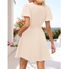image:imageZESICA Womens Summer Short Sleeve Tie Front Mini DressApricot