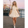 image:imageZESICA Womens Summer Short Sleeve Tie Front Mini DressApricot