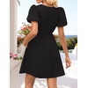 image:imageZESICA Womens Summer Short Sleeve Tie Front Mini DressBlack