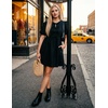 image:imageZESICA Womens Summer Short Sleeve Tie Front Mini DressBlack
