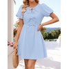 image:imageZESICA Womens Summer Short Sleeve Tie Front Mini DressBlue