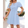 image:imageZESICA Womens Summer Short Sleeve Tie Front Mini DressBlue