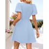 image:imageZESICA Womens Summer Short Sleeve Tie Front Mini DressBlue