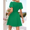 image:imageZESICA Womens Summer Short Sleeve Tie Front Mini DressGreen