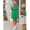 image:imageZESICA Womens Summer Short Sleeve Tie Front Mini DressGreen