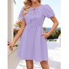 image:imageZESICA Womens Summer Short Sleeve Tie Front Mini DressLightpurple