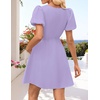 image:imageZESICA Womens Summer Short Sleeve Tie Front Mini DressLightpurple