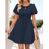 image:imageZESICA Womens Summer Short Sleeve Tie Front Mini DressNavy