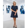 image:imageZESICA Womens Summer Short Sleeve Tie Front Mini DressNavy