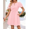image:imageZESICA Womens Summer Short Sleeve Tie Front Mini DressPink