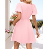 image:imageZESICA Womens Summer Short Sleeve Tie Front Mini DressPink