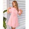 image:imageZESICA Womens Summer Short Sleeve Tie Front Mini DressPink