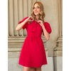 image:imageZESICA Womens Summer Short Sleeve Tie Front Mini DressRed
