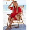 image:imageZESICA Womens Summer Short Sleeve Tie Front Mini DressRed