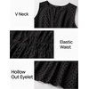 image:imageZESICA Womens Summer Sleeveless Hollow Out Mini DressesBlack