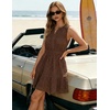 image:imageZESICA Womens Summer Sleeveless Hollow Out Mini DressesCoffee