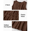 image:imageZESICA Womens Summer Sleeveless Hollow Out Mini DressesCoffee