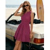 image:imageZESICA Womens Summer Sleeveless Hollow Out Mini DressesFuchsia