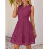 image:imageZESICA Womens Summer Sleeveless Hollow Out Mini DressesFuchsia