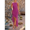 image:imageZESICA Womens Summer Sleeveless Ruched Bodycon Long DressesEggplant